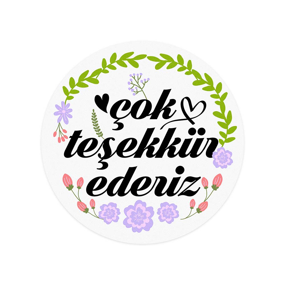 Çok Teşekkürler Paketleme Etiketi, Sticker 24 Adet