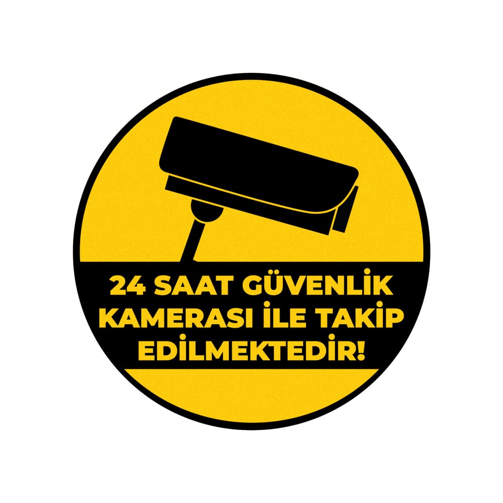 Güvenlik Kamerası Uyarı Etiketi, Kendinden Yapışkanlı Sticker 17 Adet